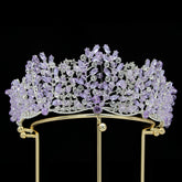 Shiny purple Quinceanera Crown Luxurious Bridal Crown Baroque style